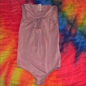 Lace-Up One-Piece - Dusty Pink